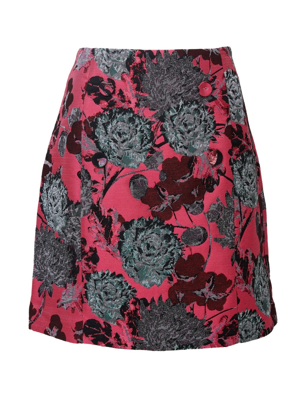 NWT Abbey Glass Jessica Skirt Hot Pink Vintage Dahlia Jacquard - Picture 2 of 5